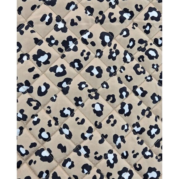 Jacket Vest Quilted Leopard Print 4X Kim Rogers Black Stretch Sides Zip Front - Picture 12 of 13